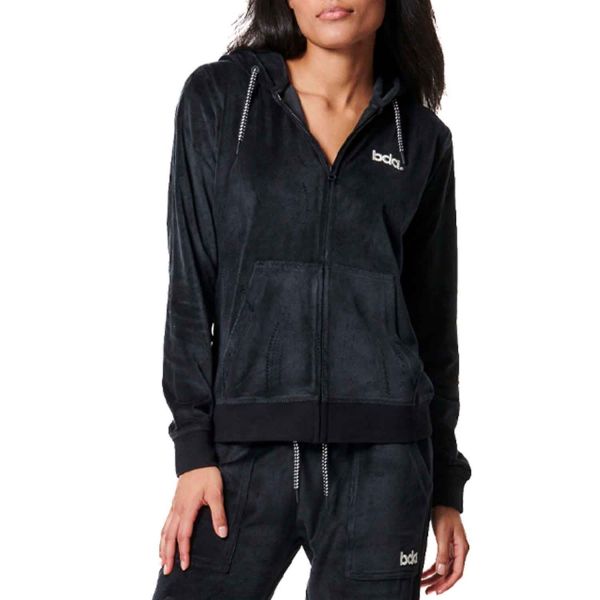 Body Action Velour Hoodie Jacket W