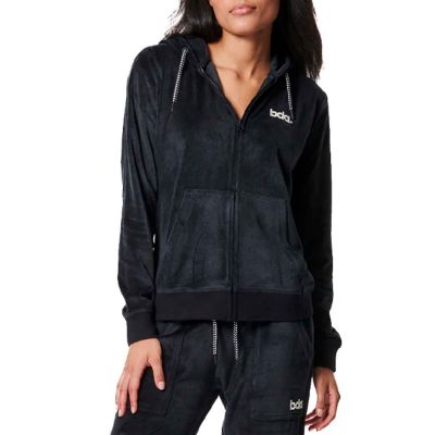 Body Action Velour Hoodie Jacket W